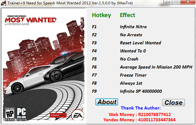 極品飛車17九項(xiàng)修改器™